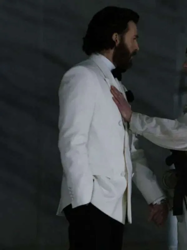 Sacrifice 2026 Chris Evans White Blazer