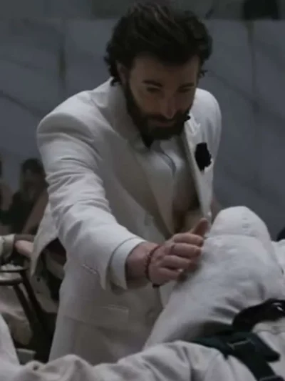 Sacrifice 2026 Chris Evans White Blazer