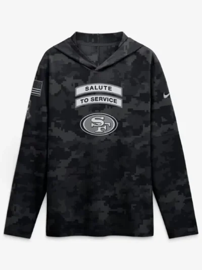 San Francisco 49ers 2026 Salute to Service Hooded Long Sleeve Shirt
