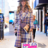 Sarah Jessica Parker And Just Like That Plaid Long Coat