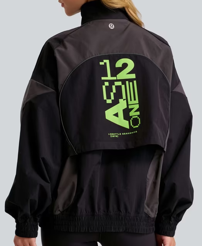Seattle Seahawks lululemon Women’s Black Ventilated Oversized Track Jacket
