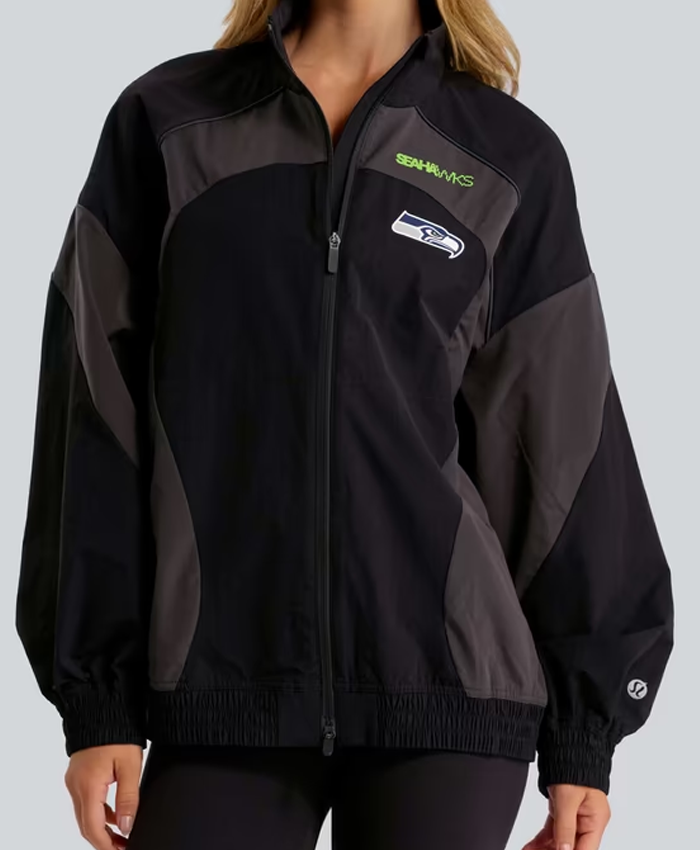 Seattle Seahawks lululemon Women’s Black Ventilated Oversized Track Jacket