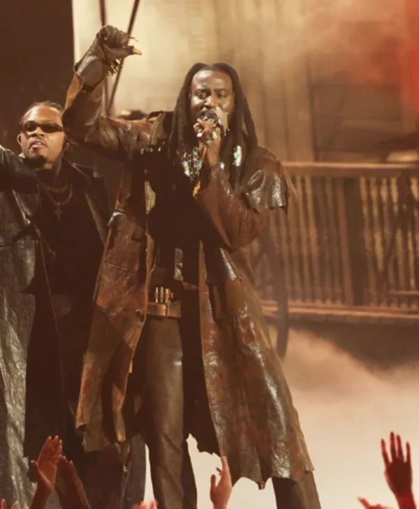 Shaboozey 2026 VMAs Performance Brown Leather Coat