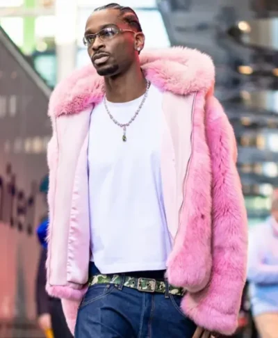Shai Gilgeous-Alexander SGA Pink Faux Fur Coat