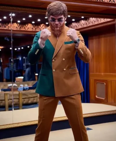 Shara Bullet Two-Tone Color-Block Suit