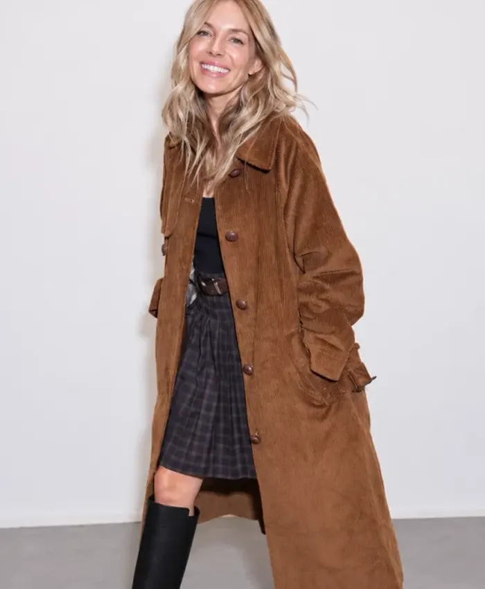 Sienna Miller Fashion Week London Brown Coat