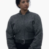 Silo S03 Camille Sims Grey Wool Bomber Jacket