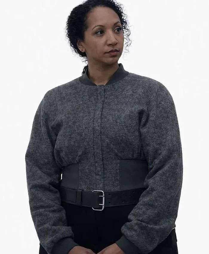 Silo S03 Camille Sims Grey Wool Bomber Jacket