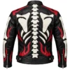 Skeleton Skull Flames Leather Zip Biker Jacket