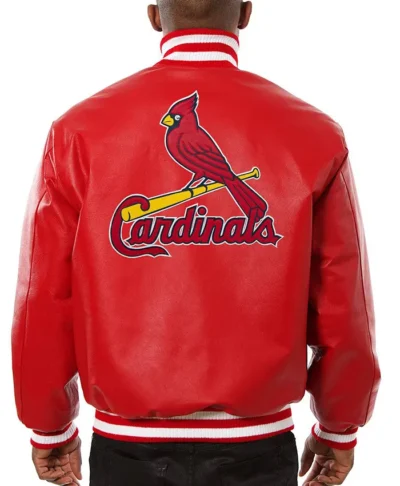 St Louis Cardinals Red Leather Bomber Jacket