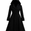 Steampunk Halloween Gothic Wool Coat With Hood