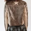 Stoosh Double Star Brown Leather Moto Jacket
