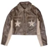 Stoosh Double Star Brown Leather Moto Jacket