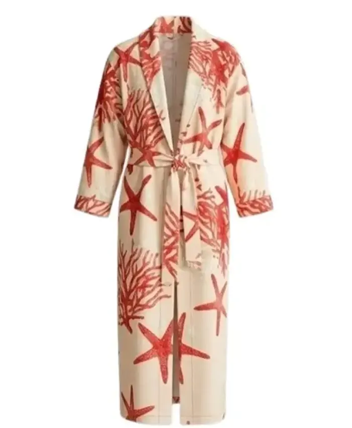 Street Fighter Noah Centineo Star Fish Print Robe Jacket