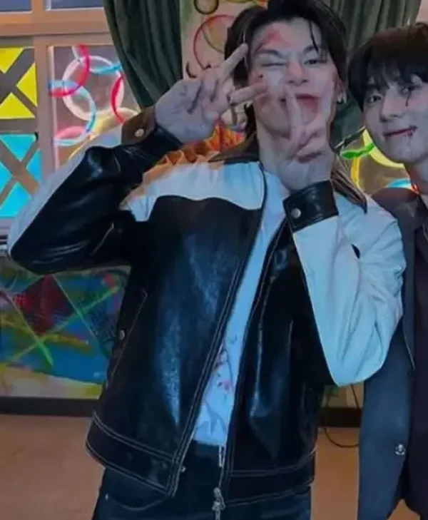 Study Group Cha Woo-min Leather Jacket