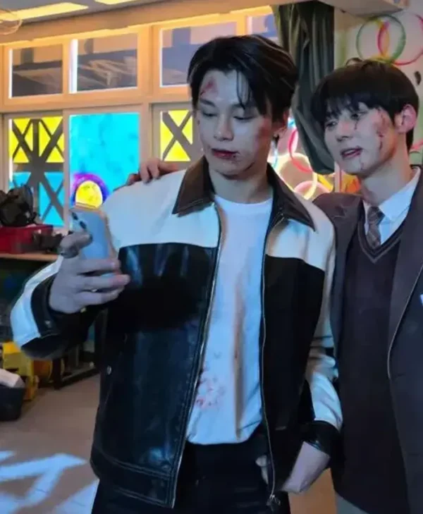 Study Group Cha Woo-min Leather Jacket