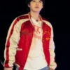 Suga BTS World Tour ARIRANG Toronto Red Bomber Jacket