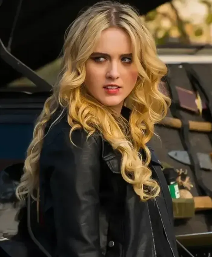 Supernatural Claire Novak Black Leather Bomber Jacket