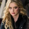 Supernatural Claire Novak Black Leather Bomber Jacket