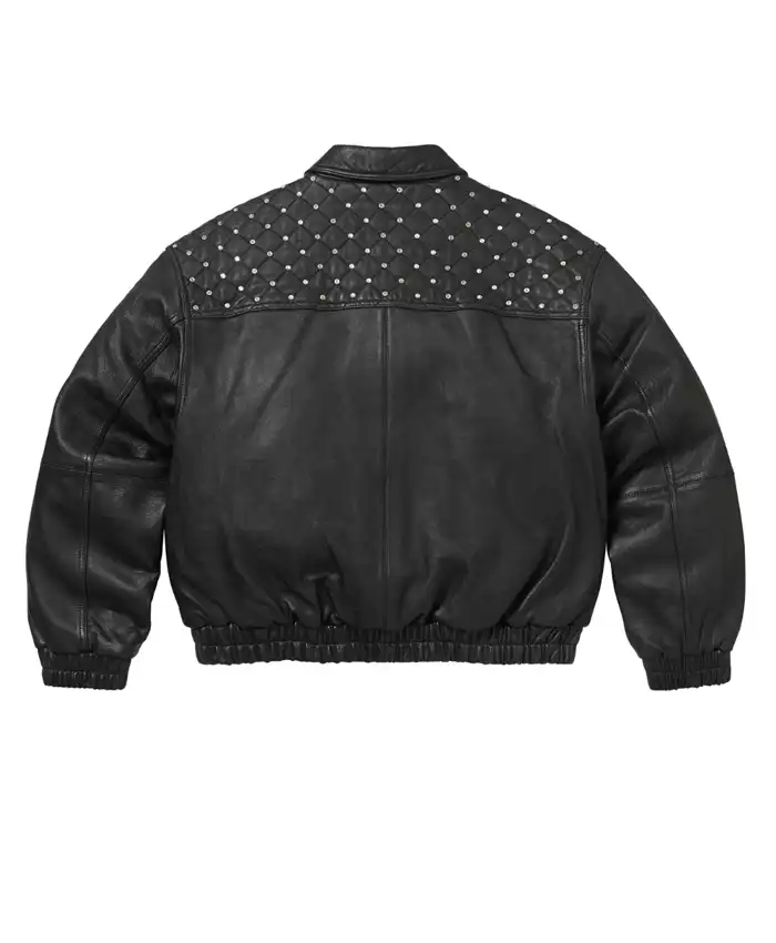 Supreme POPEYE FW26 Swarovski Studded Leather Jacket