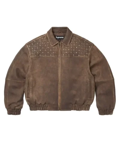 Supreme POPEYE FW26 Swarovski Studded Leather Jacket