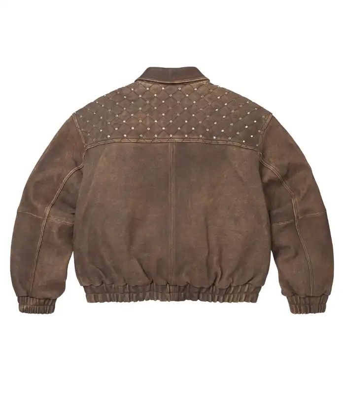 Supreme POPEYE FW26 Swarovski Studded Leather Jacket