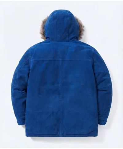 Supreme TNF Suede Leather Down Parka Jacket
