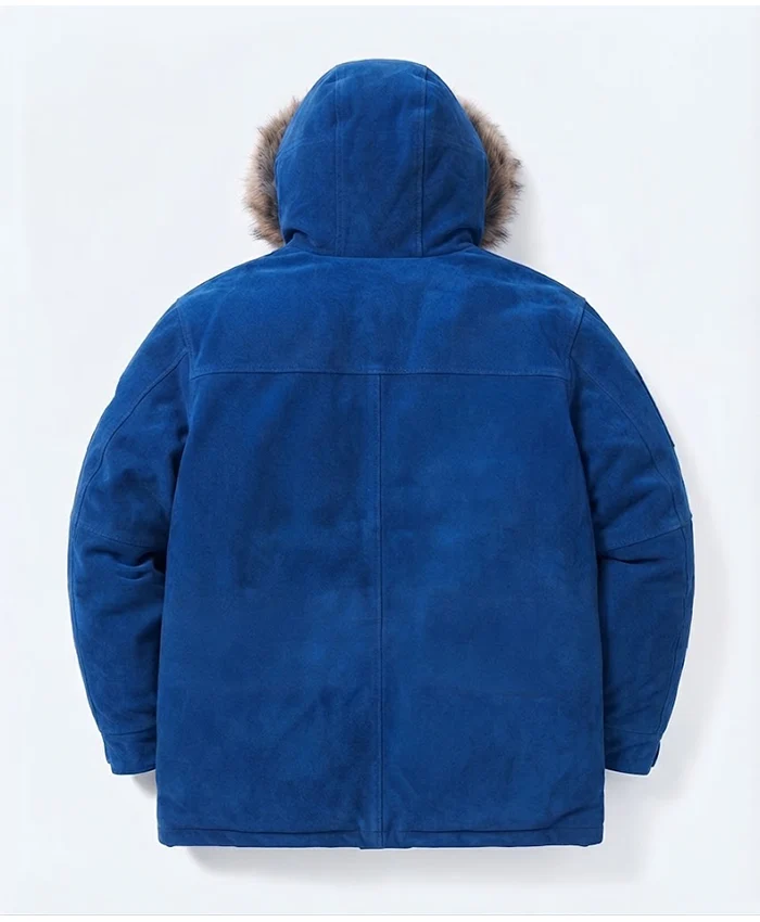 Supreme TNF Suede Leather Down Parka Jacket