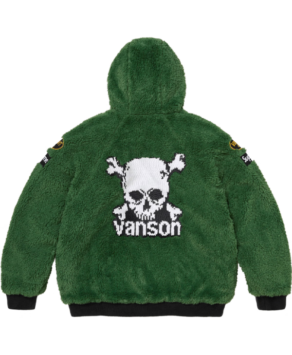 Supreme Vanson Leathers Reversible Quilted Hooded Green Jacket