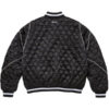Supreme x Champion Quilted Black Satin Varsity Jacket