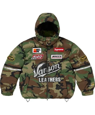 Supreme x Vanson 2026 Woodland Camo Cordura Down Jacket
