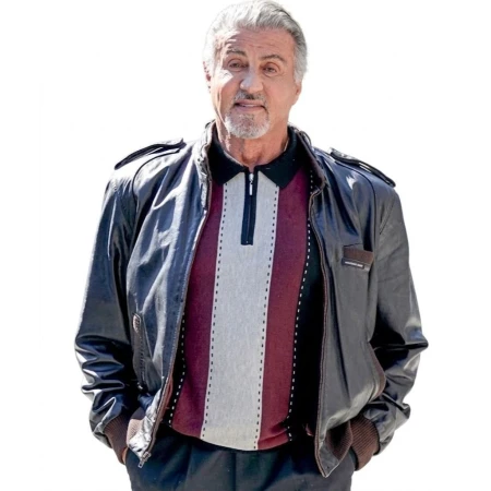 Sylvester Stallone Black Bomber Jacket