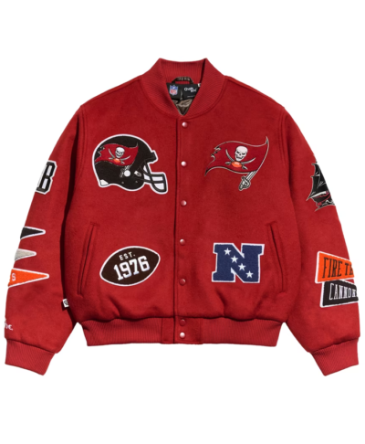 Tampa Bay Buccaneers Chalk Line Red Pennant Varsity Jacket