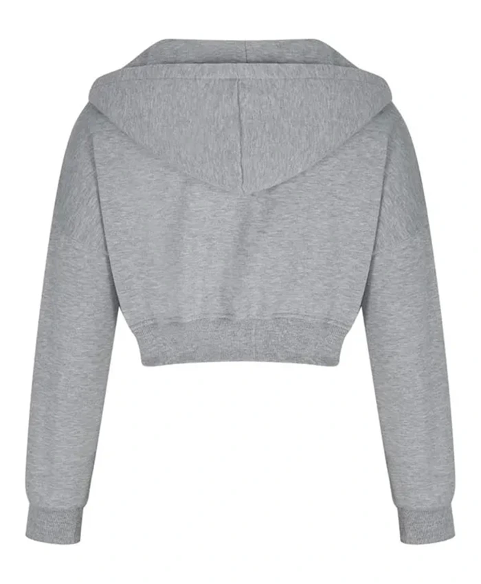 Teagan Tao Grey Cropped Hooded Jacket