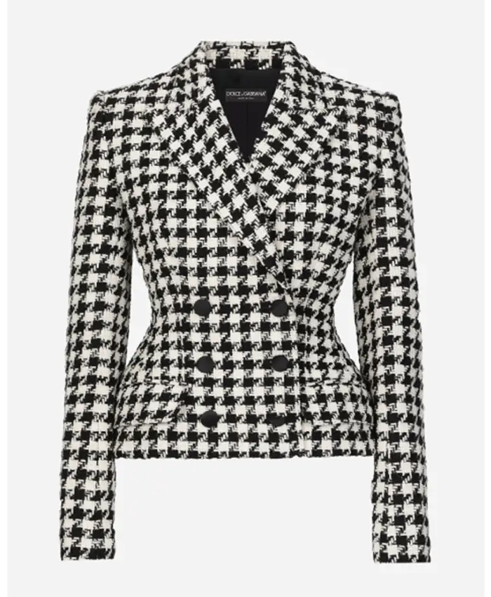 Ted Lasso S04 Hannah Waddingham Black & White Houndstooth Blazer