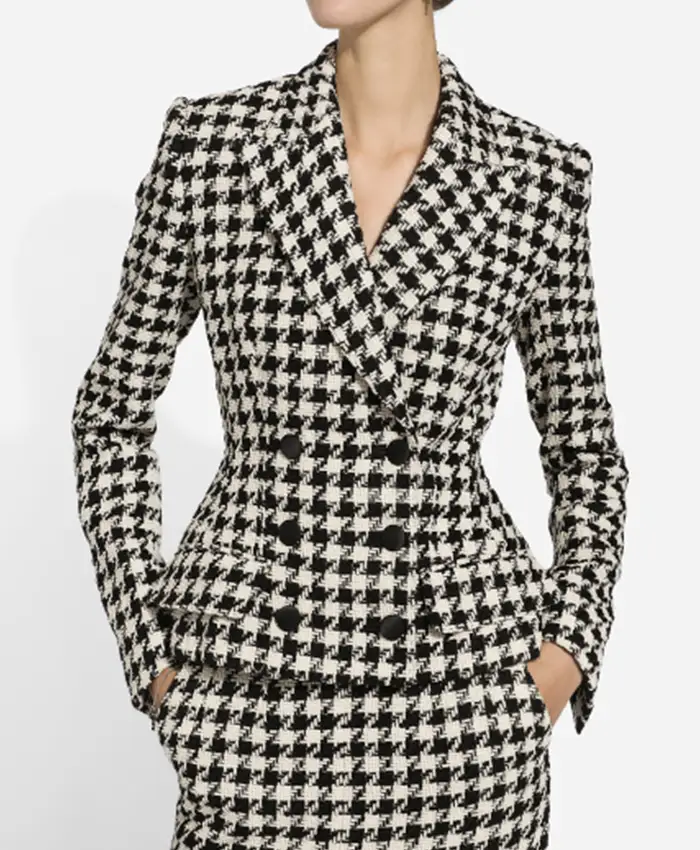 Ted Lasso S04 Hannah Waddingham Black & White Houndstooth Blazer