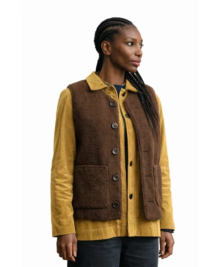 The Christophers Michaela Coel Brown Vest