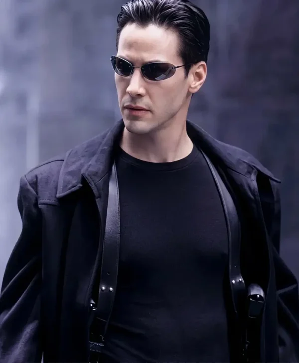 The Matrix Neo Black Cotton Trench Coat