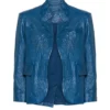 The Neighborhood S07 Tina Blue Leather Jacket