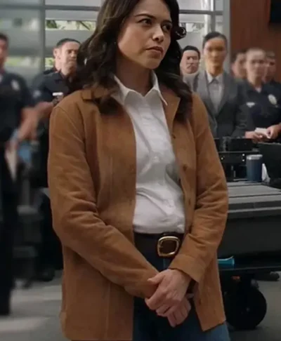 The Rookie 2026 Alyssa Diaz Suede Leather Jacket