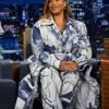 The Tonight Show Queen Latifah Printed Coat