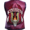 The Warriors Maroon Leather Vest