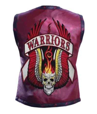 The Warriors Maroon Leather Vest