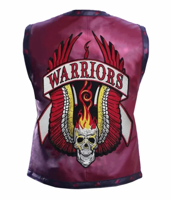 The Warriors Maroon Leather Vest