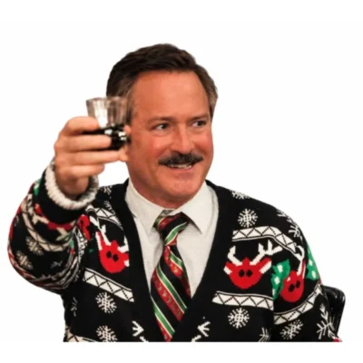 Thomas Lennon Christmas at the Kringles Black Sweater