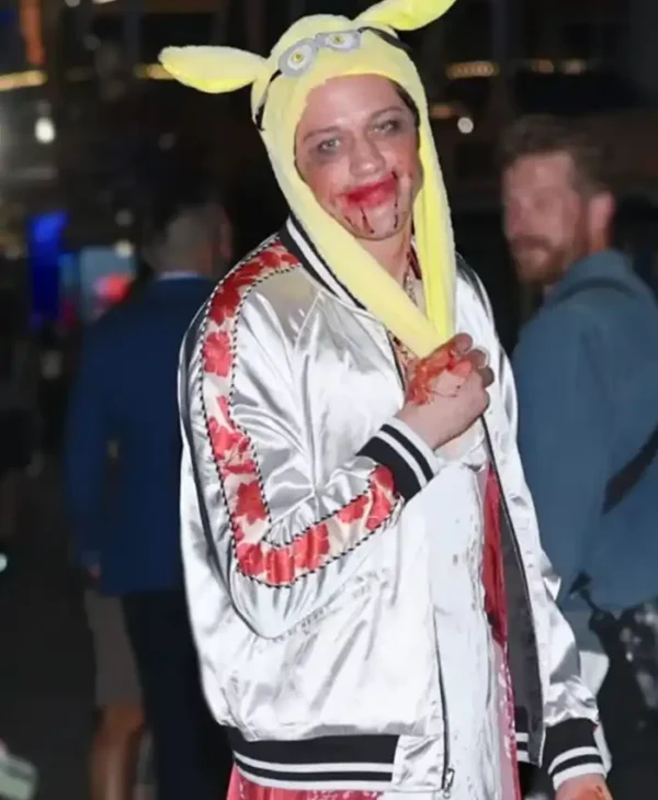 Tommy Karate Pete Davidson White Bomber Jacket