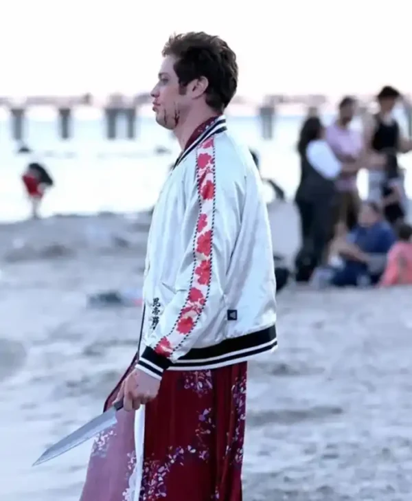 Tommy Karate Pete Davidson White Bomber Jacket