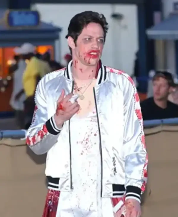 Tommy Karate Pete Davidson White Bomber Jacket