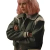 Trying 2026 Scarlett Rayner Green Varsity Jacket