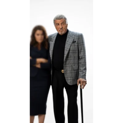 Tulsa King S4 Sylvester Stallone Grey Plaid Blazer